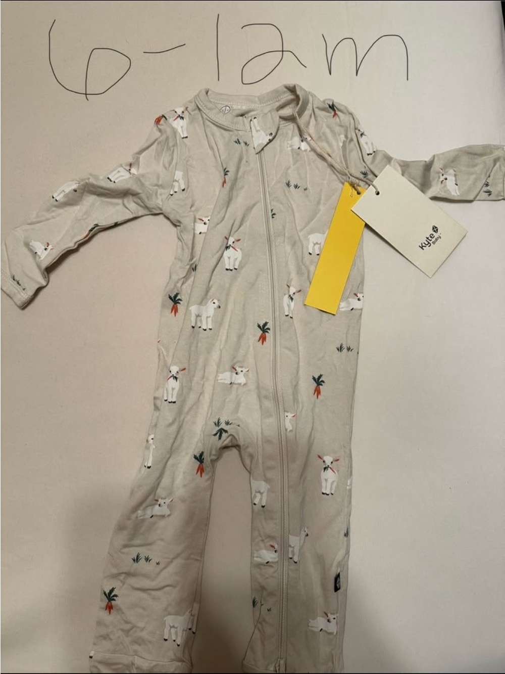 Kyte BABY Cream Lamb & Carrot Zip One-Piece